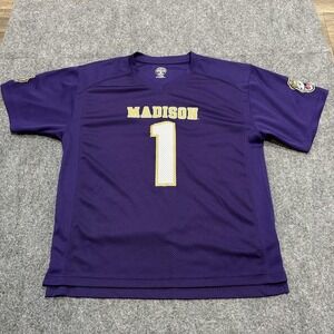 James Madison Dukes Jersey Boys XL Purple NCAA Football Rivalry Threads #1